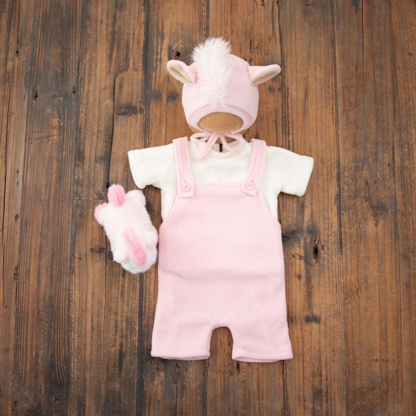 Baby Cute Horse Outfit with Hat Set - Newborn Photography Costume - Image 3